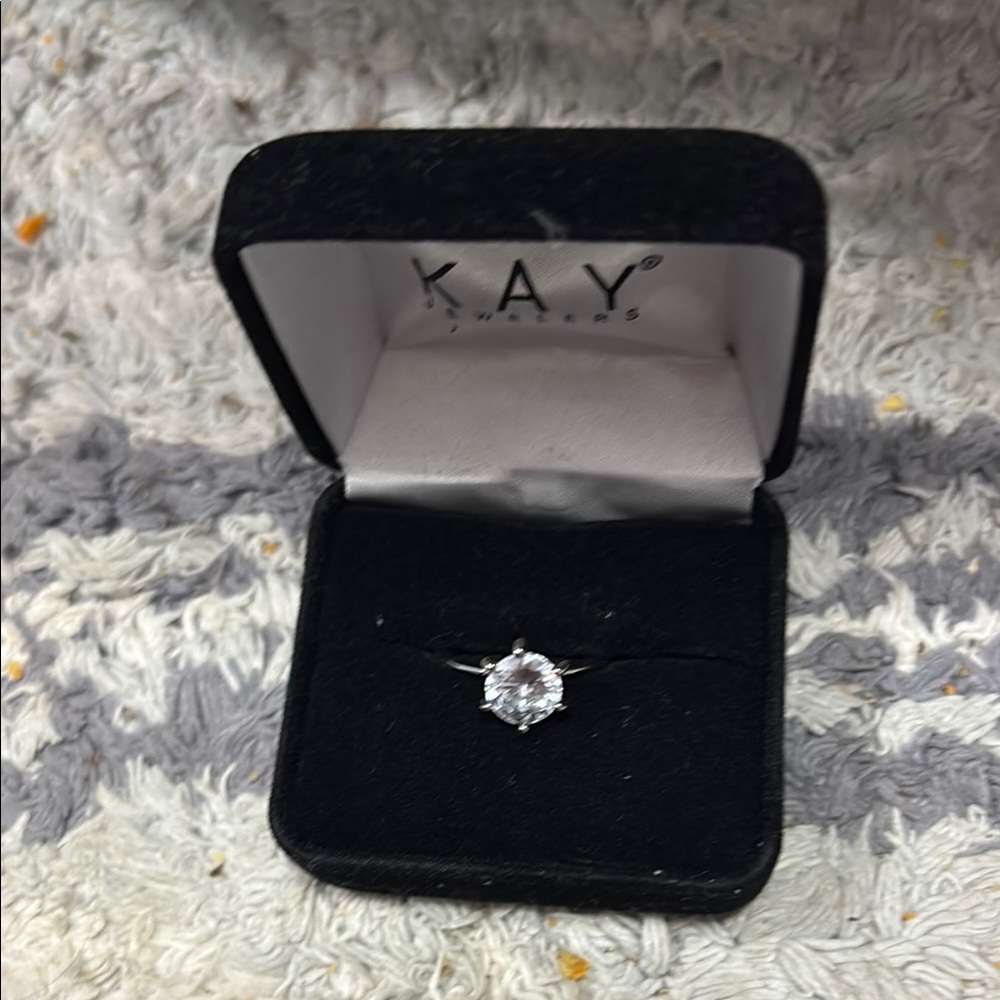 Kay Jewelers Silver Ring with Clear Stone